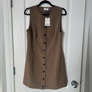 Aritzia Wilfred Regal Modern Mini Dress in Folio Brown
